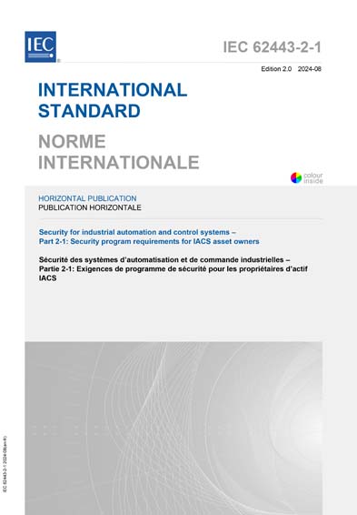 IEC 62443-2-1 Ed. 2.0 b:2024 - Security for industrial automation